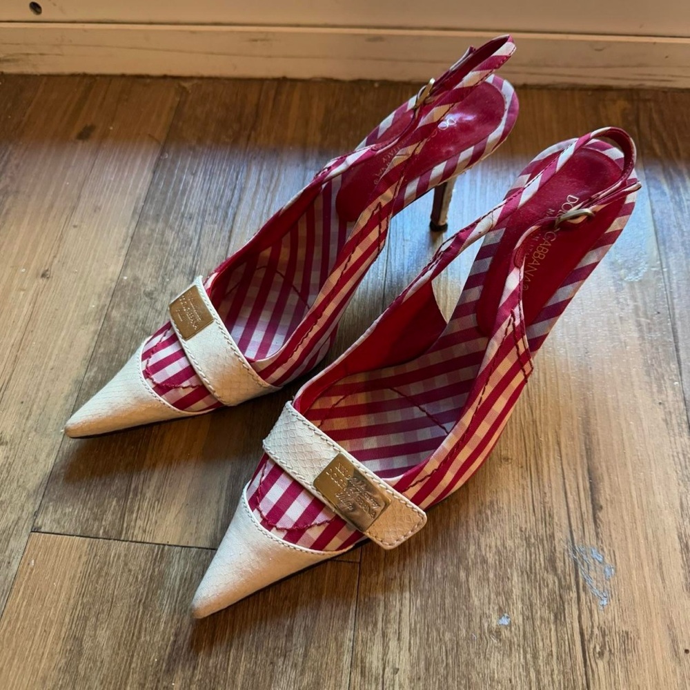 Vintage dolce & Gabbana gingham slingbacks